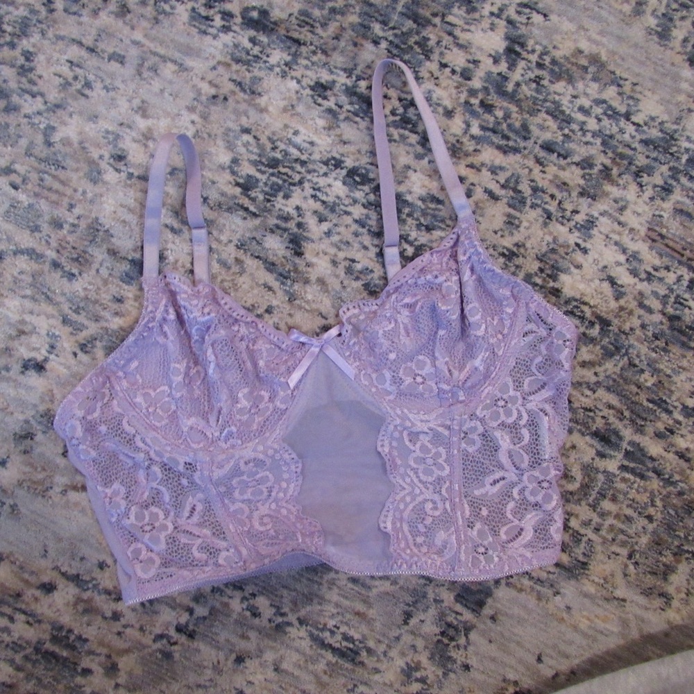 purple corset crop top size- M